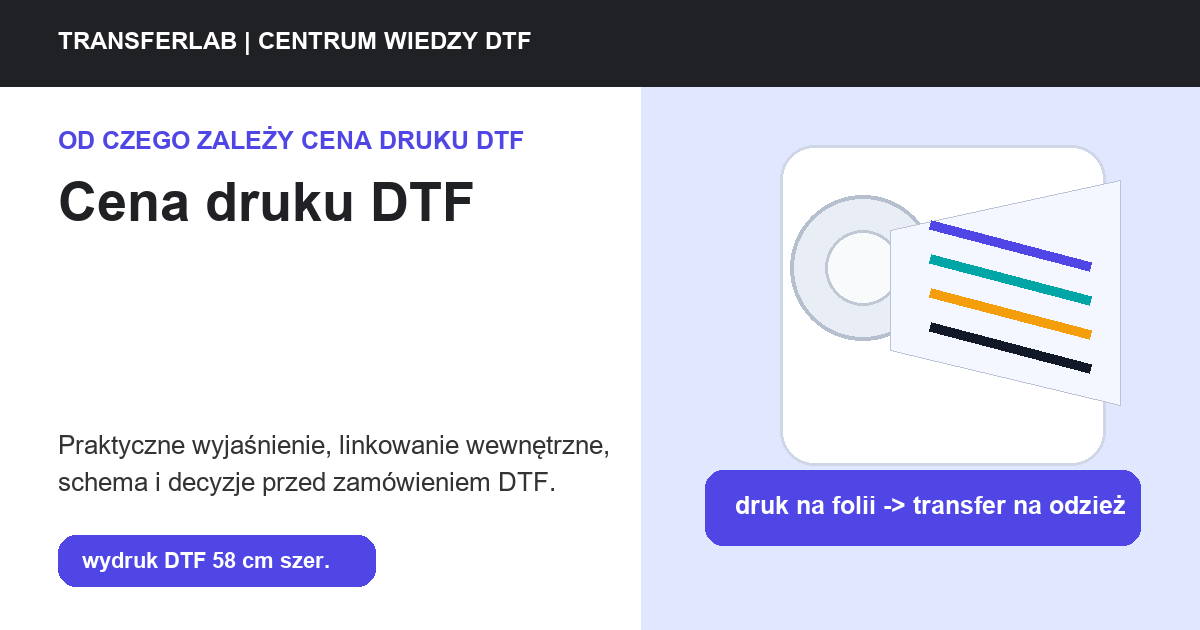 Grafika do artykułu: cena druku DTF - przykład i schemat zastosowania druku DTF