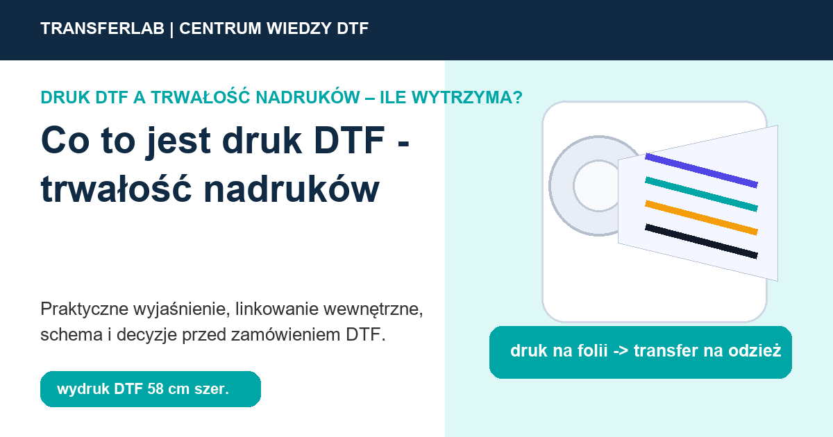 Grafika do artykuĹ‚u: co to jest druk DTF – w kontekście trwałości i prania - przykĹ‚ad i schemat zastosowania druku DTF