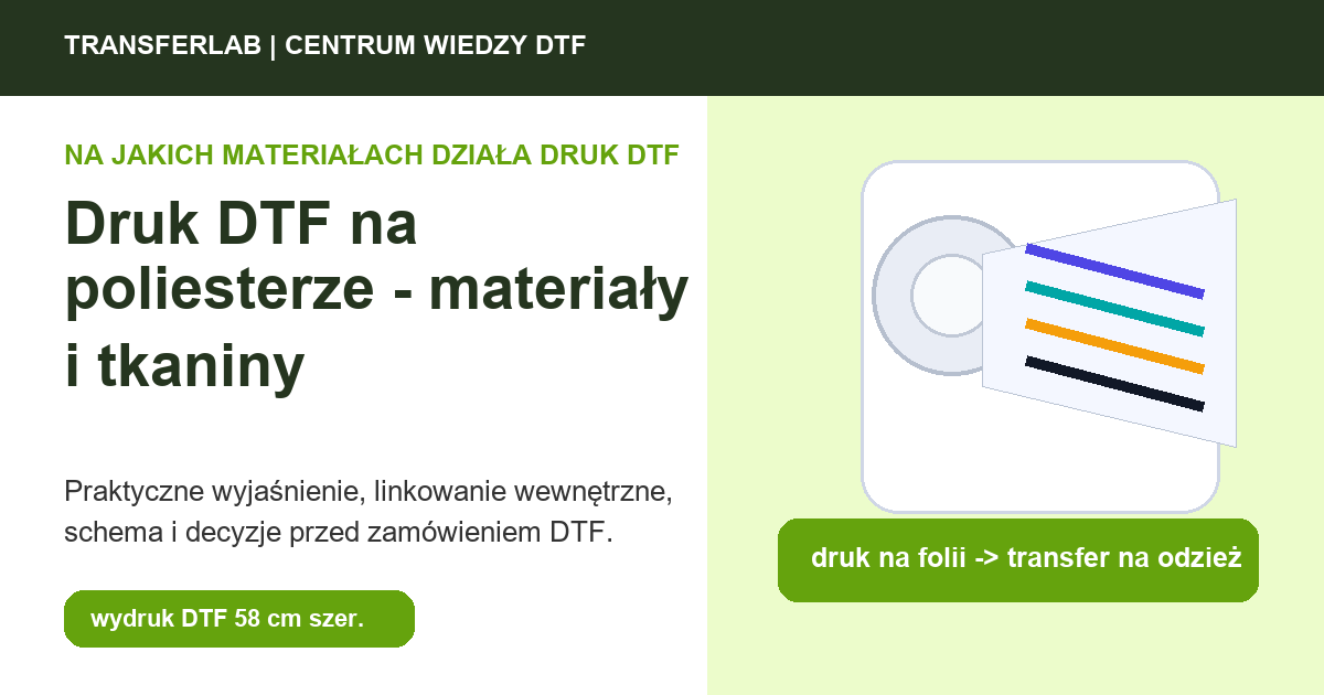 Grafika do artykuĹ‚u: druk DTF na poliesterze: kiedy działa, a kiedy wymaga testu - przykĹ‚ad i schemat zastosowania druku DTF