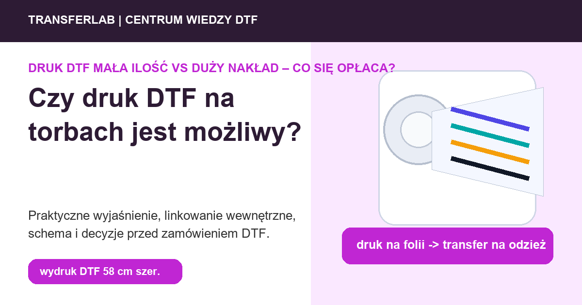 Grafika do artykuĹ‚u: Czy druk DTF na torbach jest możliwy? - przykĹ‚ad i schemat zastosowania druku DTF