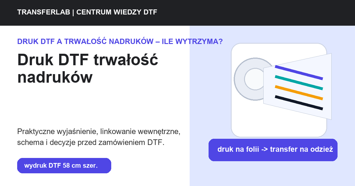 Grafika do artykuĹ‚u: druk DTF trwałość nadruków - przykĹ‚ad i schemat zastosowania druku DTF