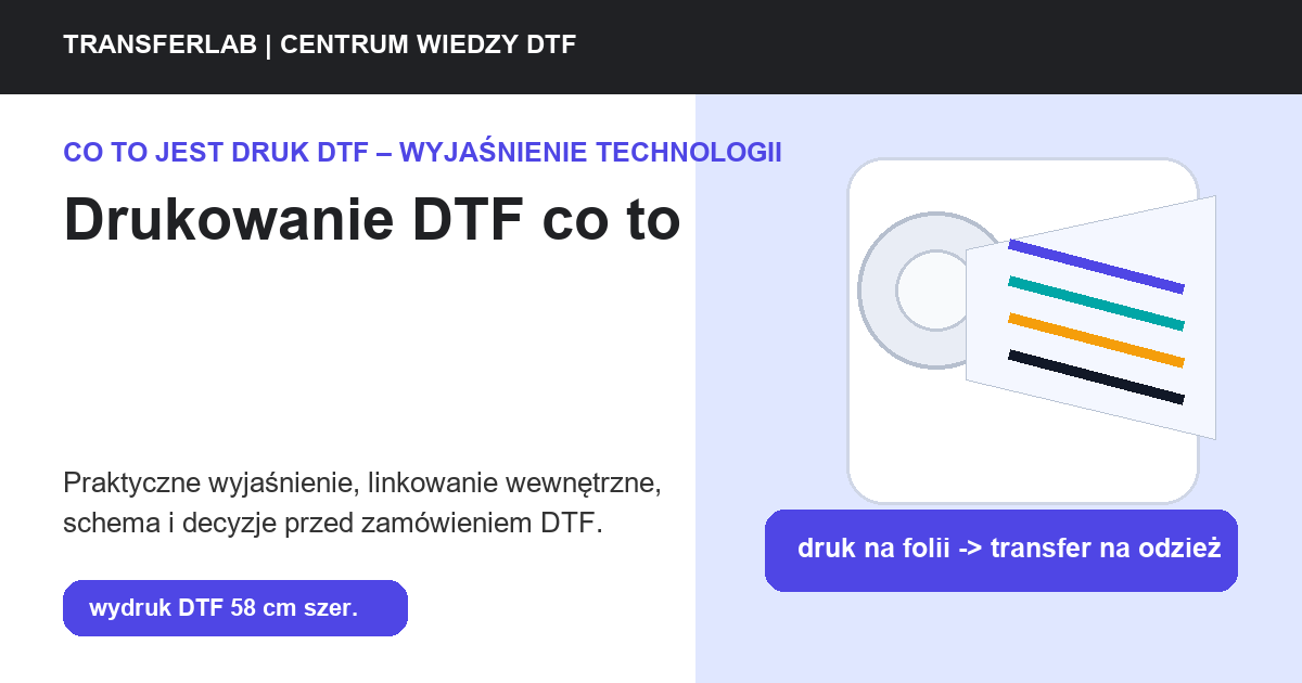 Grafika do artykułu: drukowanie DTF co to - przykład i schemat zastosowania druku DTF