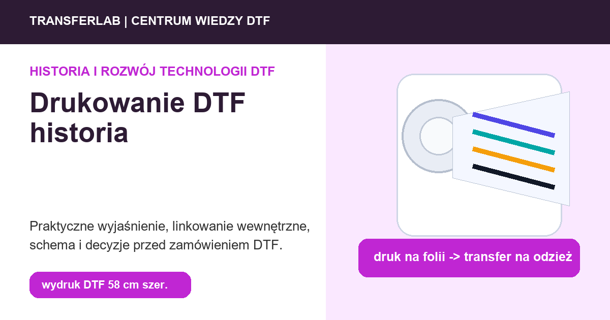 Grafika do artykuĹ‚u: Drukowanie DTF historia: jak proces stał się usługą dla firm - przykĹ‚ad i schemat zastosowania druku DTF
