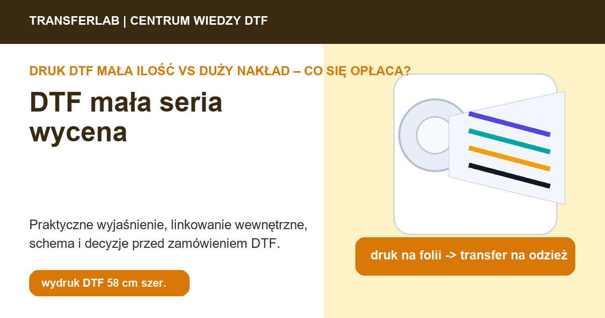 Grafika do artykuĹ‚u: DTF mała seria wycena - przykĹ‚ad i schemat zastosowania druku DTF