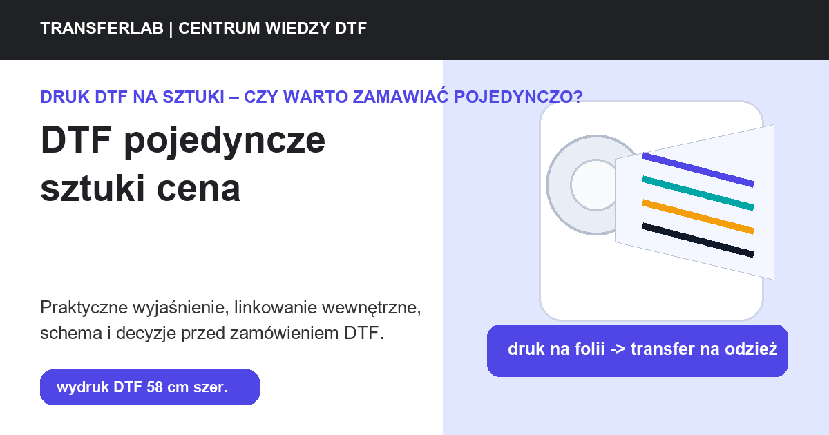 Grafika do artykułu: DTF pojedyncze sztuki cena - przykład i schemat zastosowania druku DTF