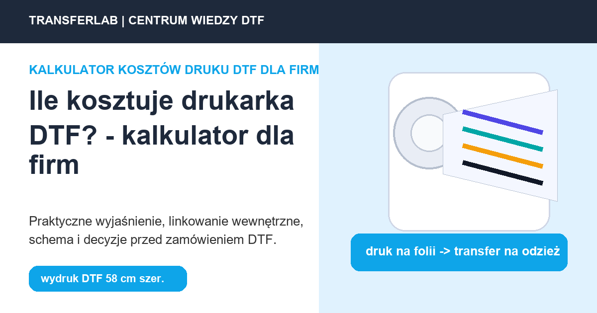 Grafika do artykułu: Ile kosztuje drukarka DTF? - przykład i schemat zastosowania druku DTF