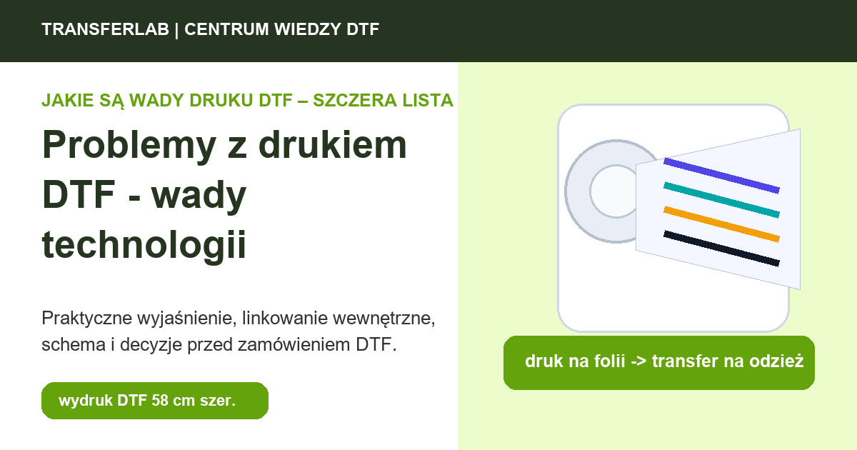 Grafika do artykułu: problemy z drukiem DTF - przykład i schemat zastosowania druku DTF