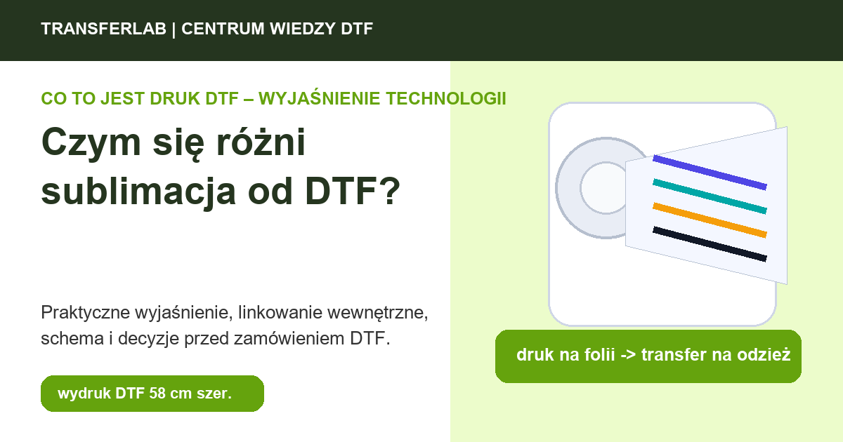 Grafika do artykuĹ‚u: Czym się różni sublimacja od DTF? - przykĹ‚ad i schemat zastosowania druku DTF