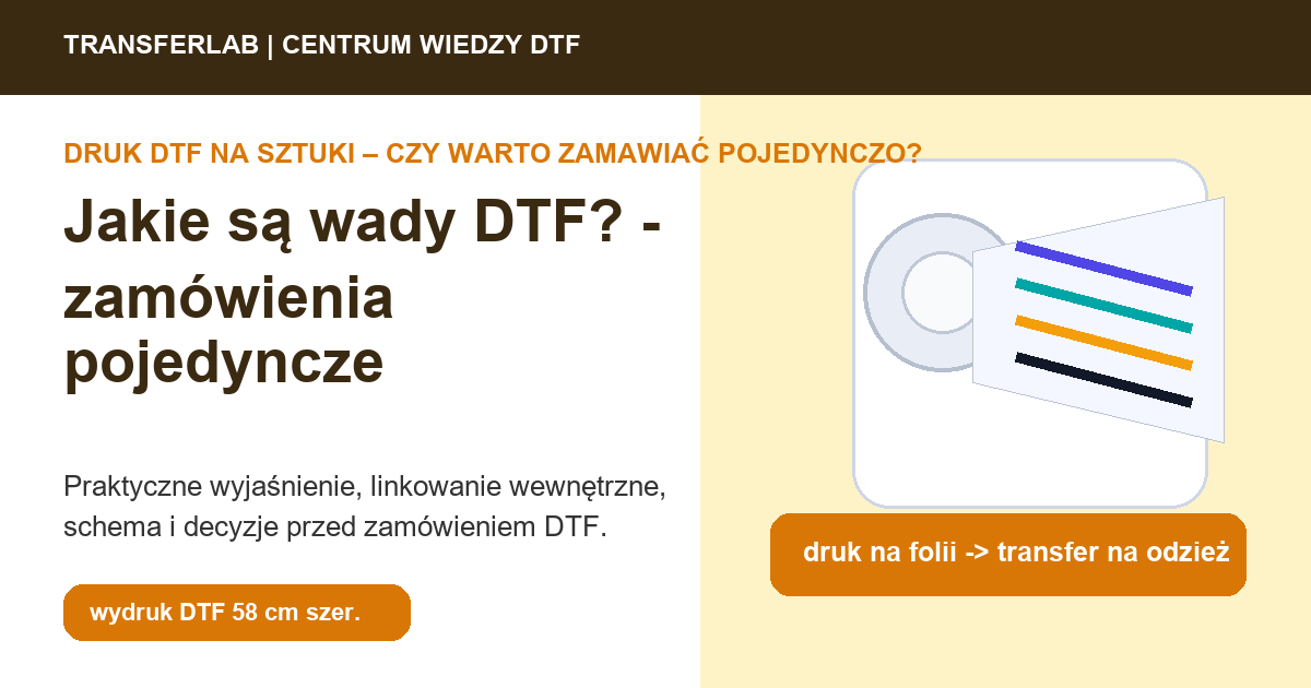 Grafika do artykuĹ‚u: Jakie są wady DTF? - przykĹ‚ad i schemat zastosowania druku DTF