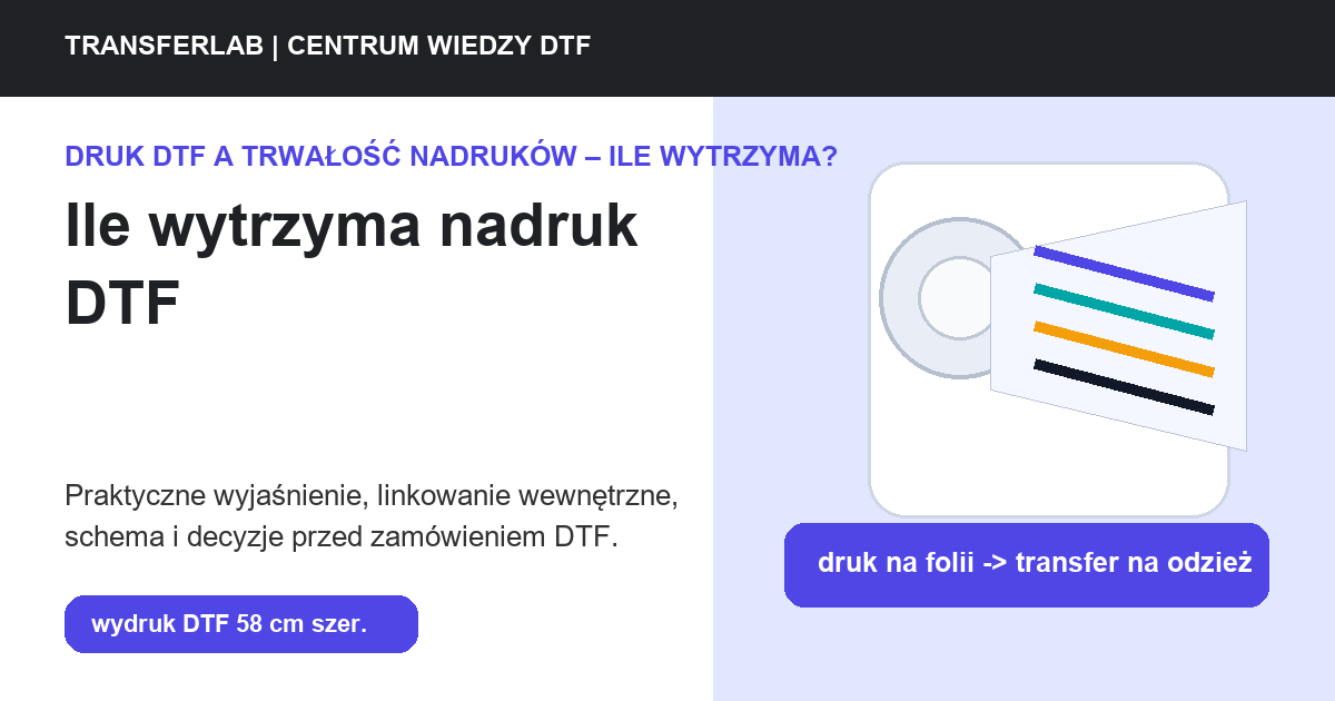 Grafika do artykułu: ile wytrzyma nadruk DTF - przykład i schemat zastosowania druku DTF