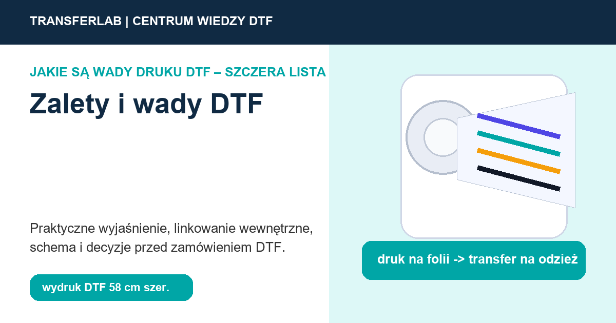 Grafika do artykułu: zalety i wady DTF - przykład i schemat zastosowania druku DTF